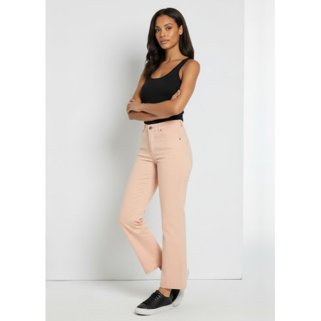 Jean large coupe évasée satin rose femme cimarron