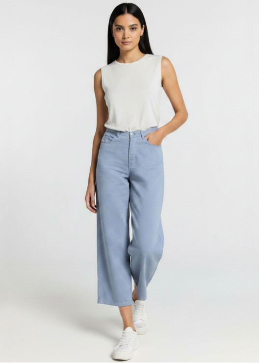 Jean large court en satin...