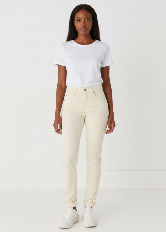 Pantalon slim en satin...