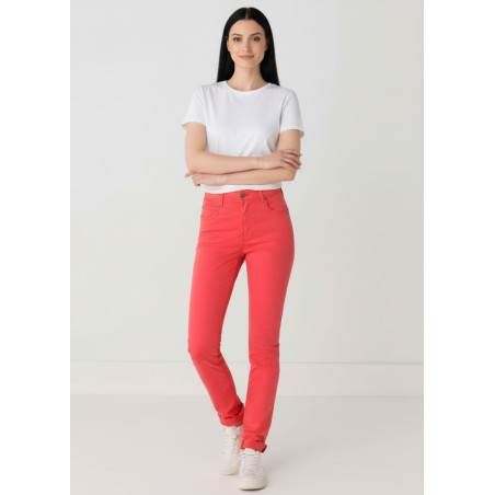 Pantalon slim satin pêche cimarron femme