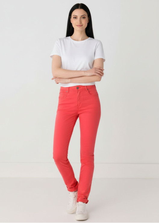 Pantalon slim satin pêche...
