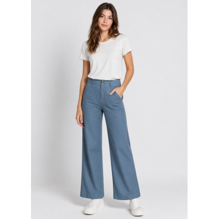 PANTALON CHINO OLIVIA-YONNE High Box Droit Jambe large | Taille en pouces