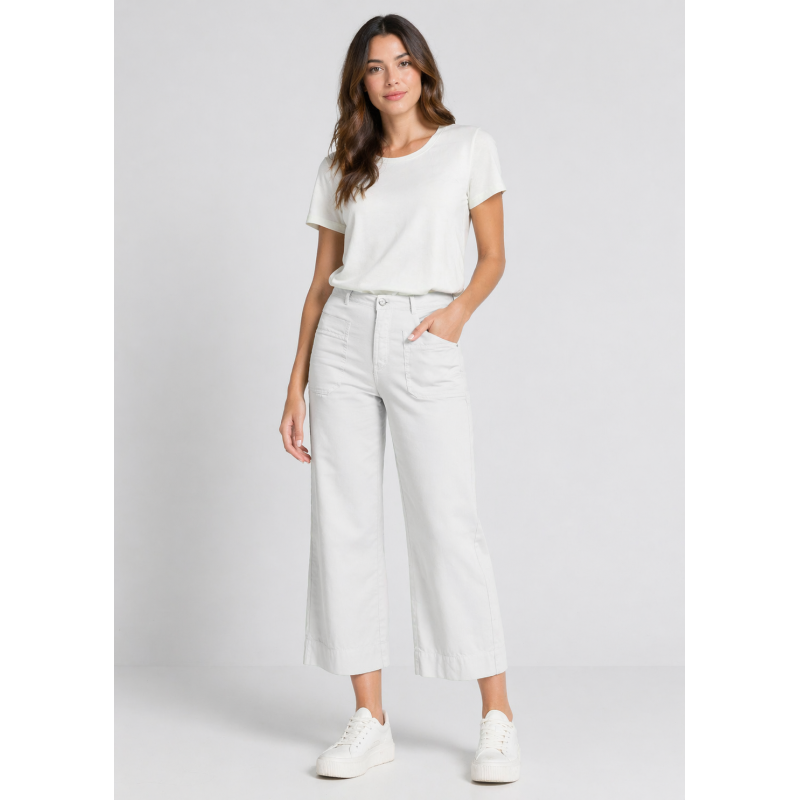 PANTALON COULEUR MARTINA-YONNE Box Medium Wide leg Crop | Taille en pouces