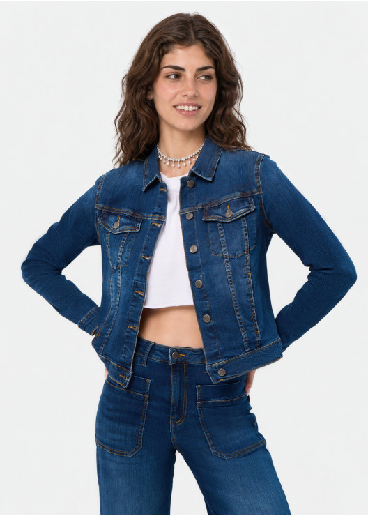 Veste en denim bleu...