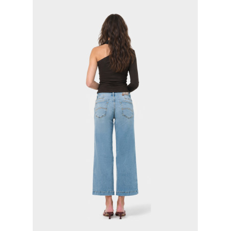 Jean droit large court bleu femme aurora-vade