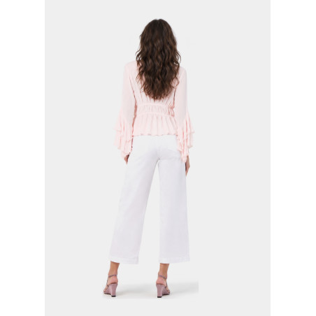 Jean droit large cropped blanc femme aurora-enova