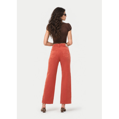 Pantalon chino olivia-aude coupe droite jambe large femme