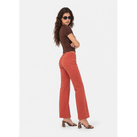Pantalon chino olivia-aude coupe droite jambe large femme