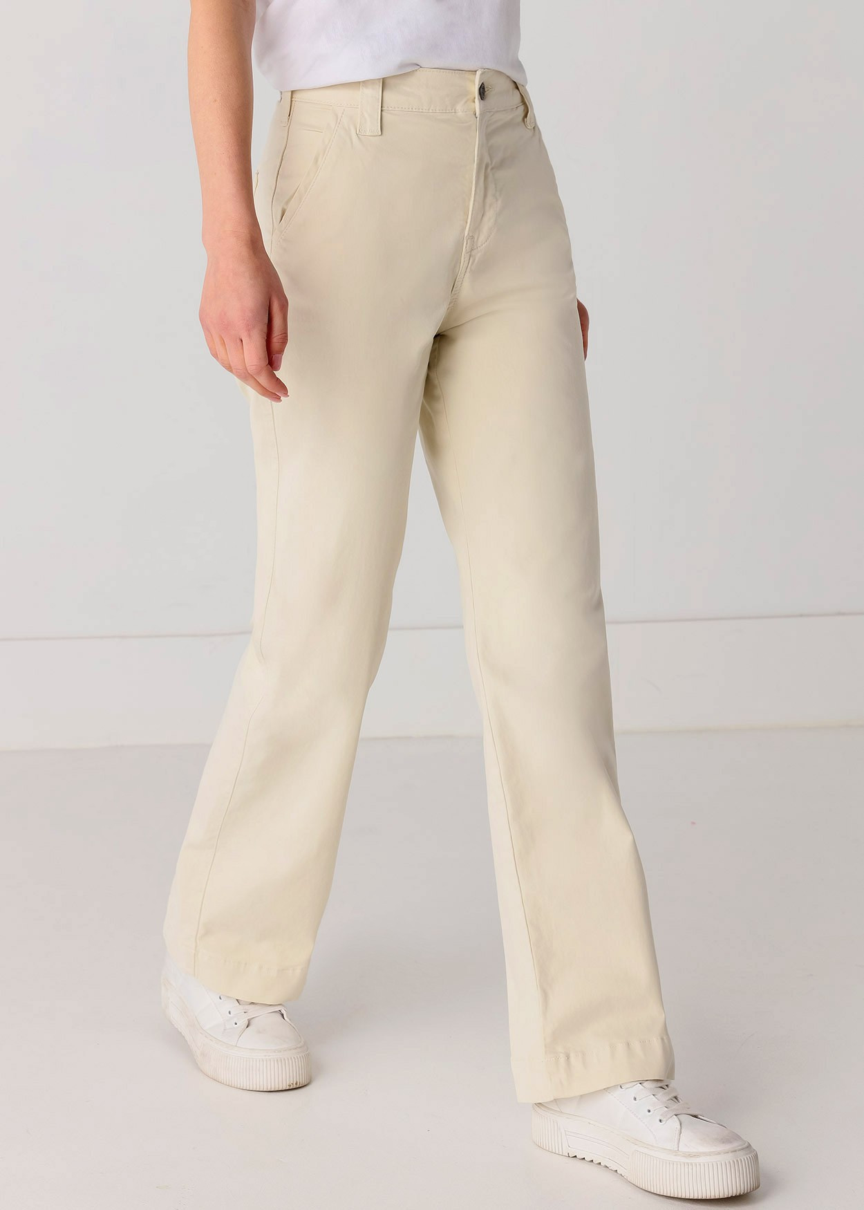 Chino Olivia Nectar | Taille haute - Coupe large droite | Taille en pouces