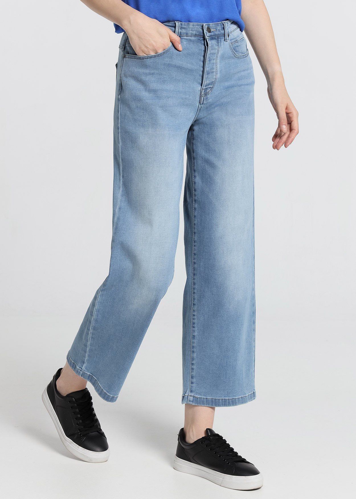 Jeans Aurore-Ariane | Taille naturelle - Coupe large-droit-court | Taille en pouces Cimarron