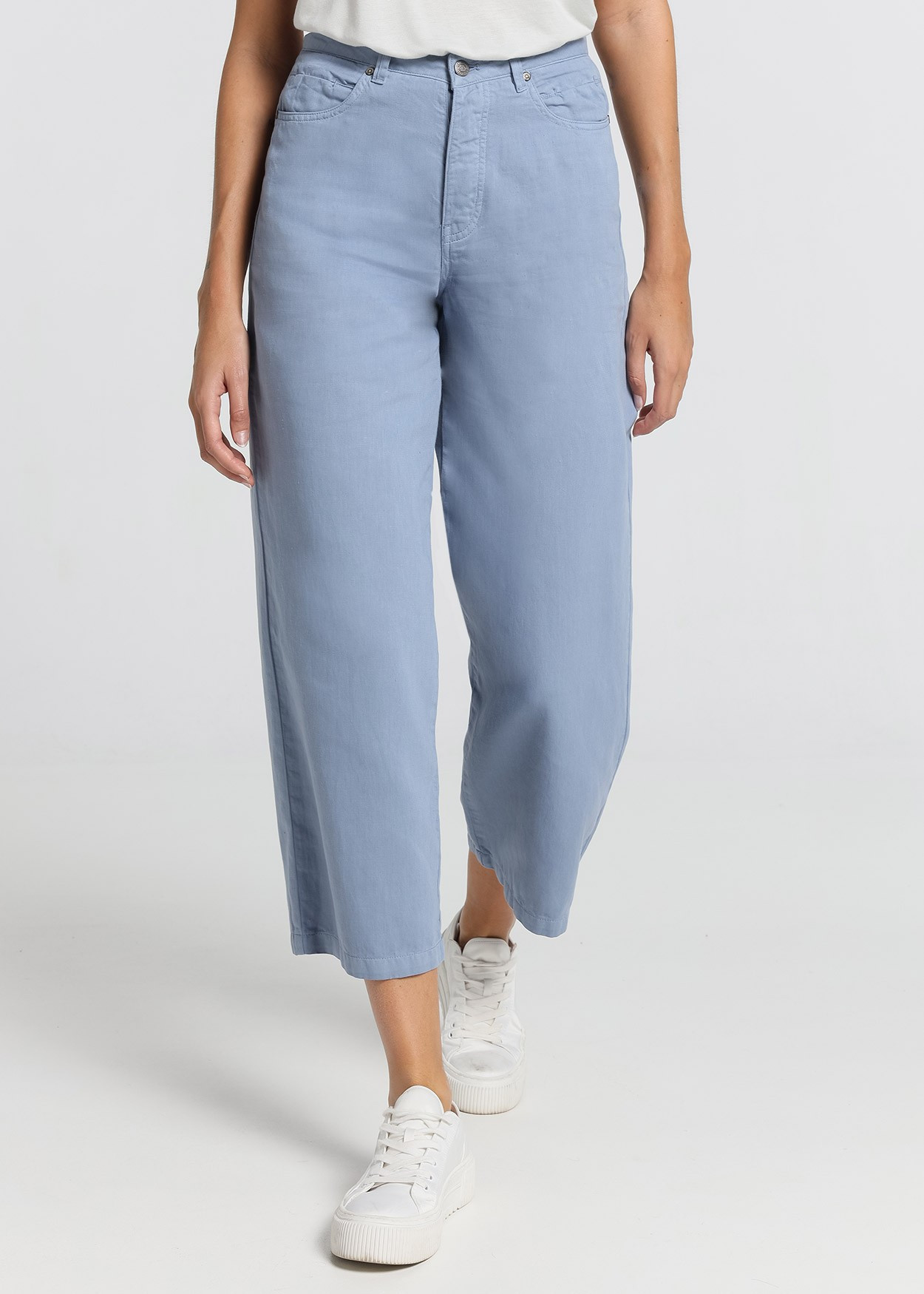 Jeans Aurora-Pêche Satin | Taille naturelle - Coupe droite large-court | Taille en pouces Cimarron