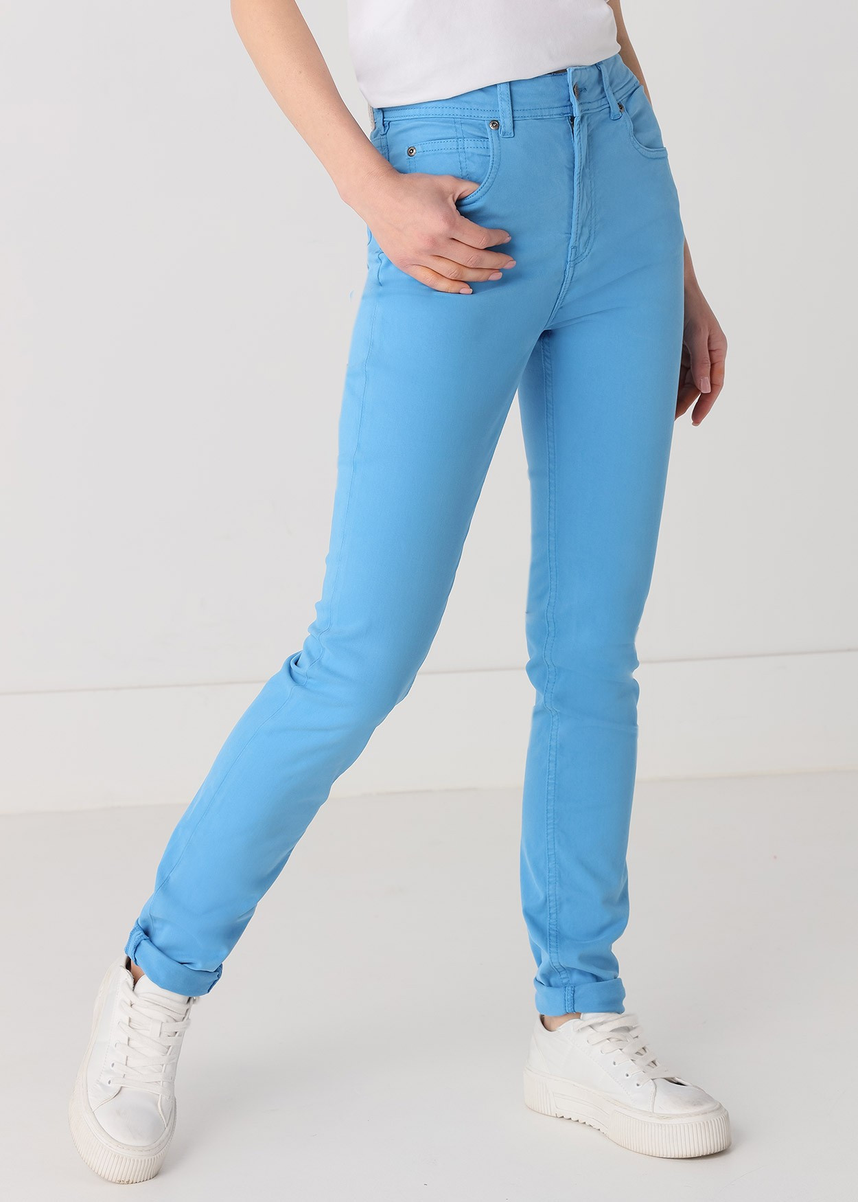 Couleur Nouflore-Satin Pêche Pantalon | Taille naturelle - Slim | Taille en pouces Cimarron